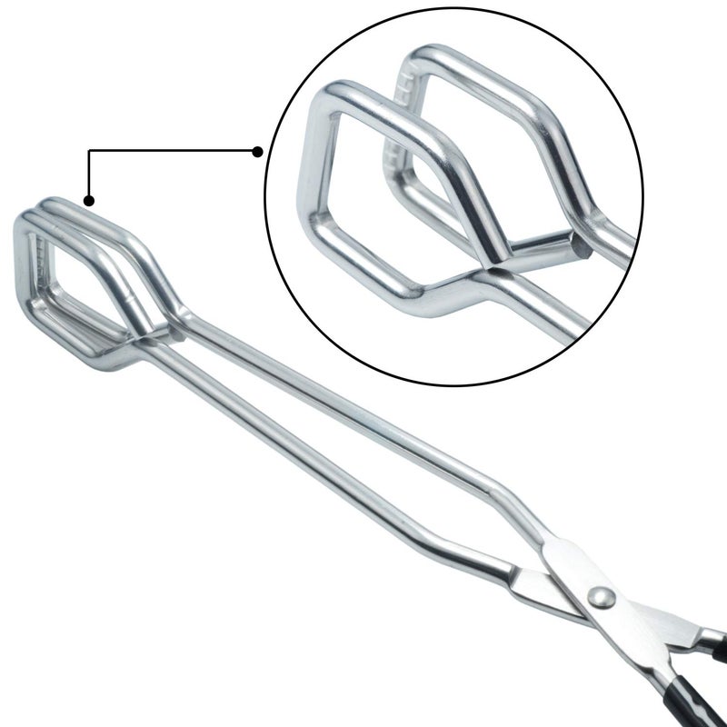 HINMAY 10-Inch Kitchen Scissor Tongs Stainless Steel Scissor Cooking Tongs - Image 2